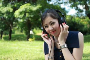 Girl listening to music